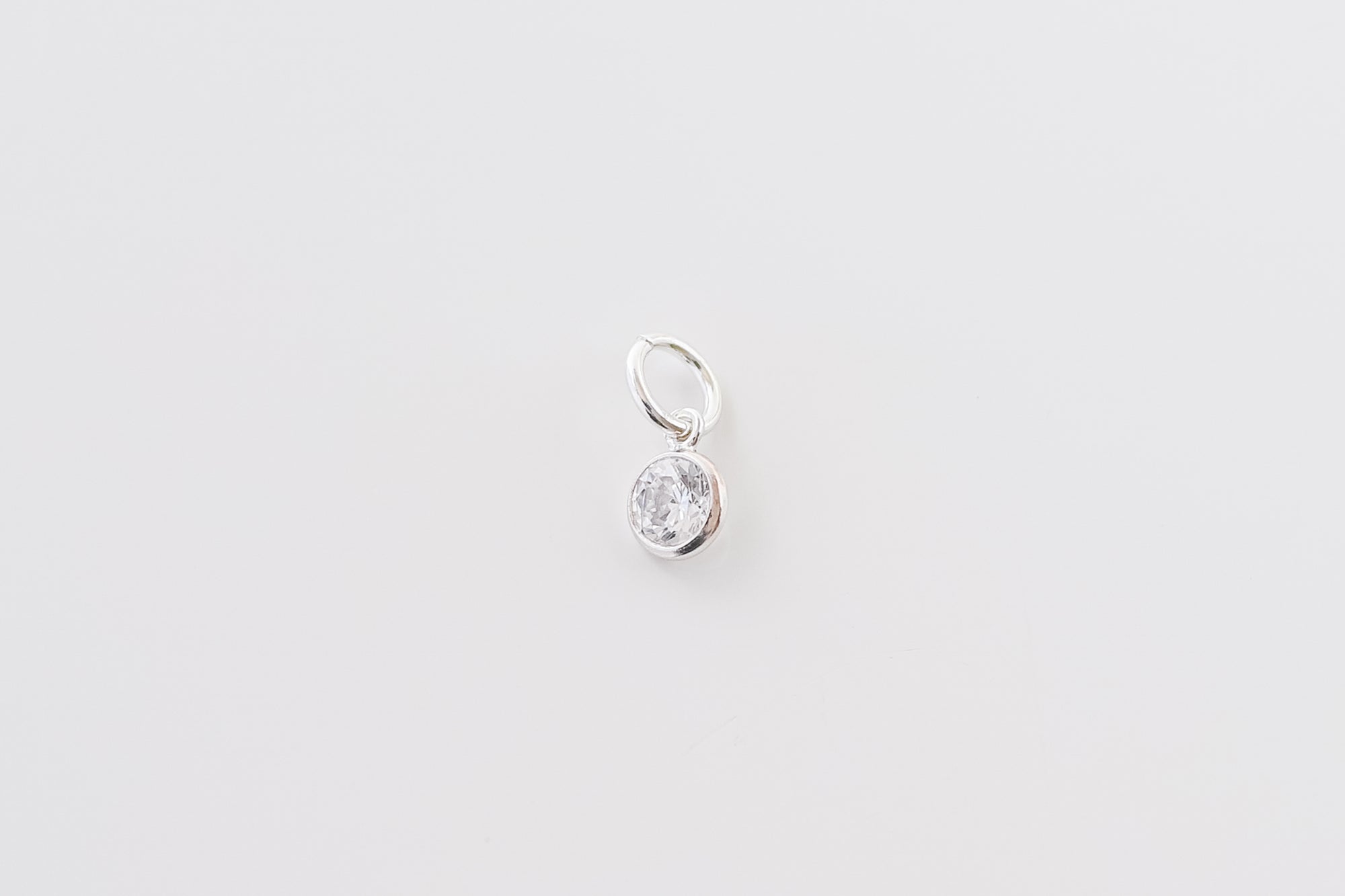 Perfect Fit Silver CZ Stone Charm