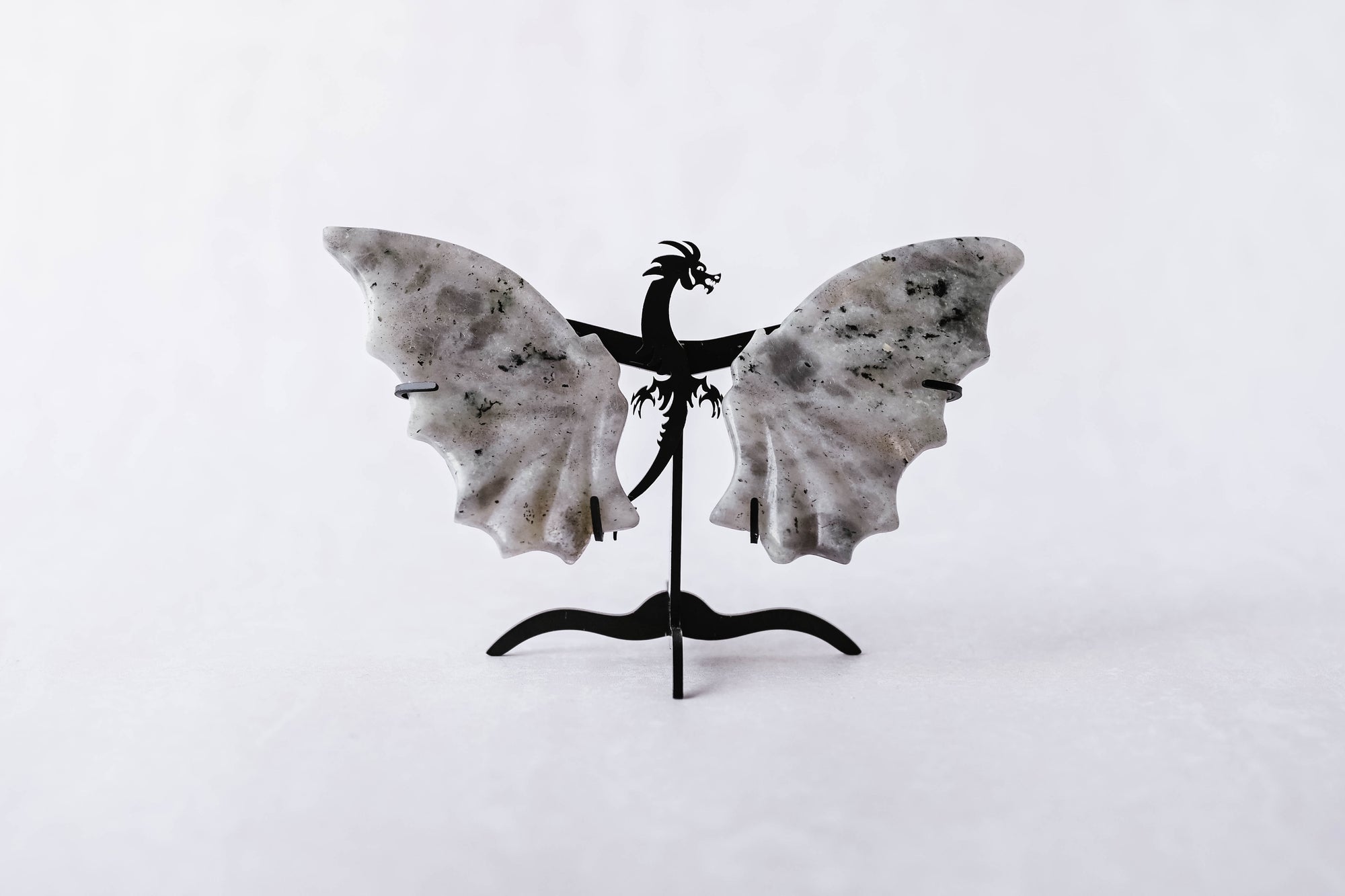 Labradorite Dragon Wings on Stand 01