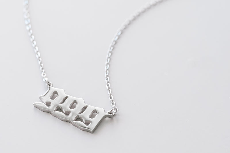 '999' Silver Angel Number Necklace