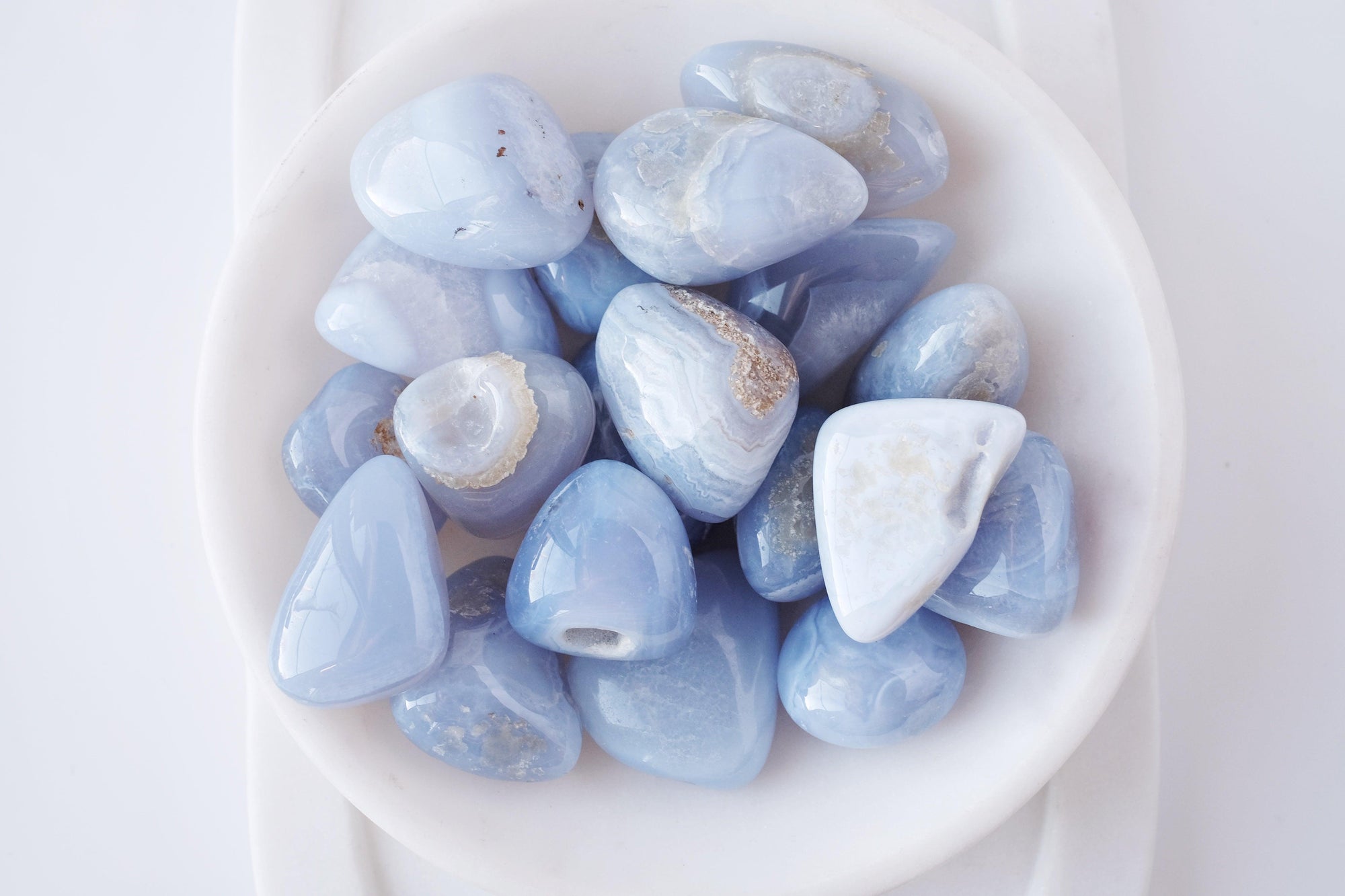Blue Lace Agate Tumbled Stone - Catalyst & Co