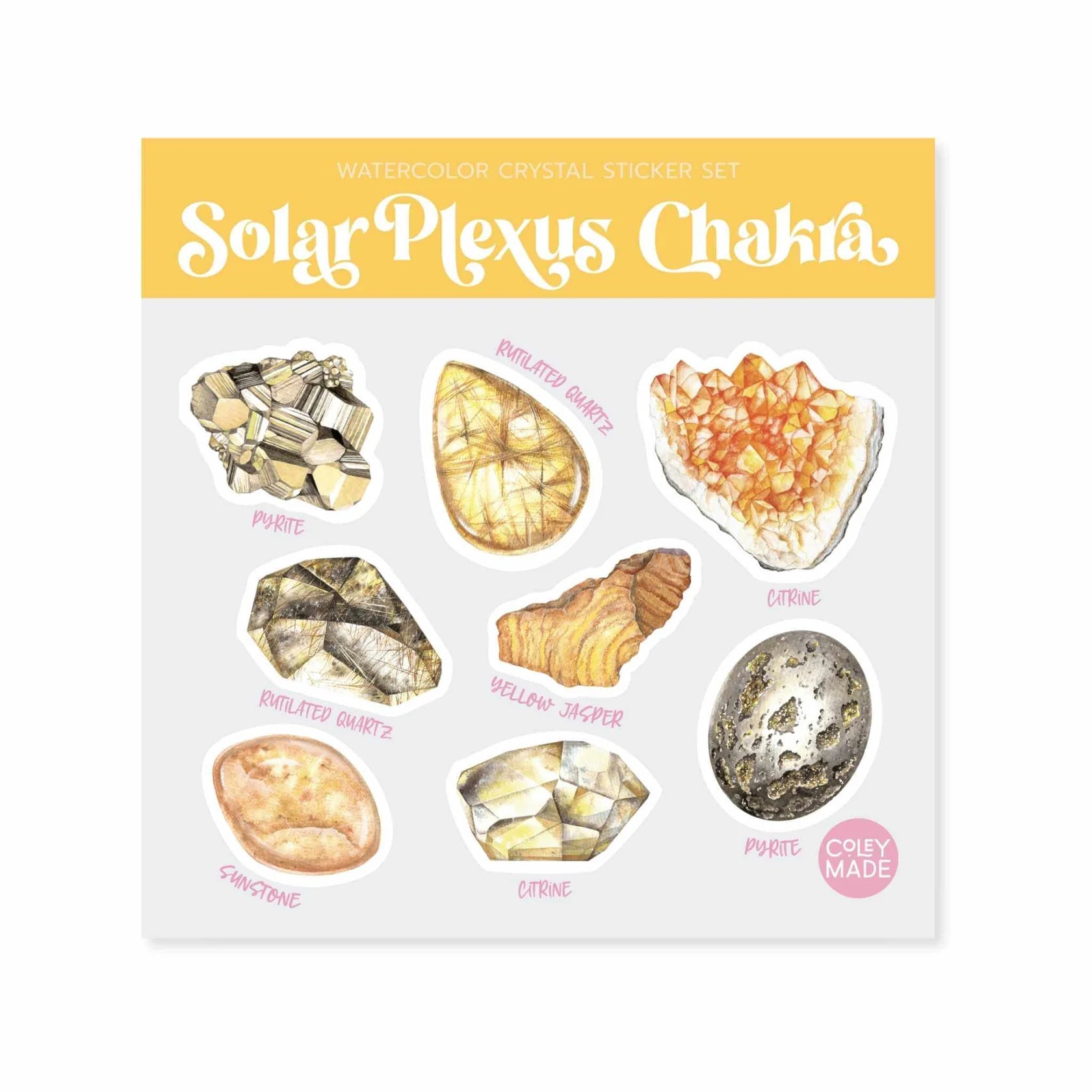 'Solar Plexus Chakra' Crystal Sticker Set