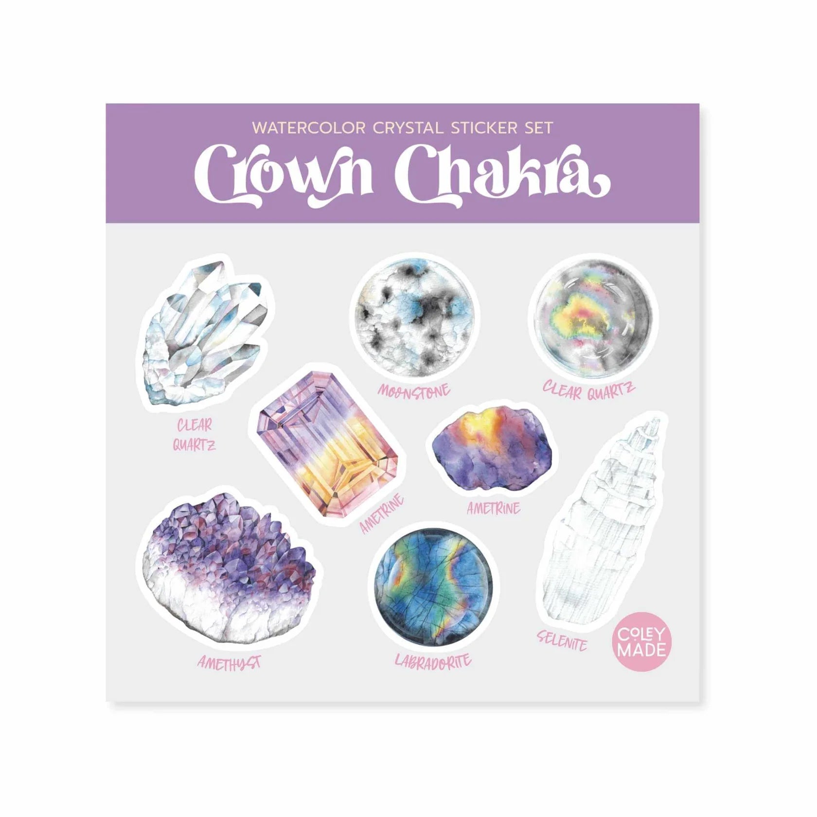 'Crown Chakra' Crystal Sticker Set