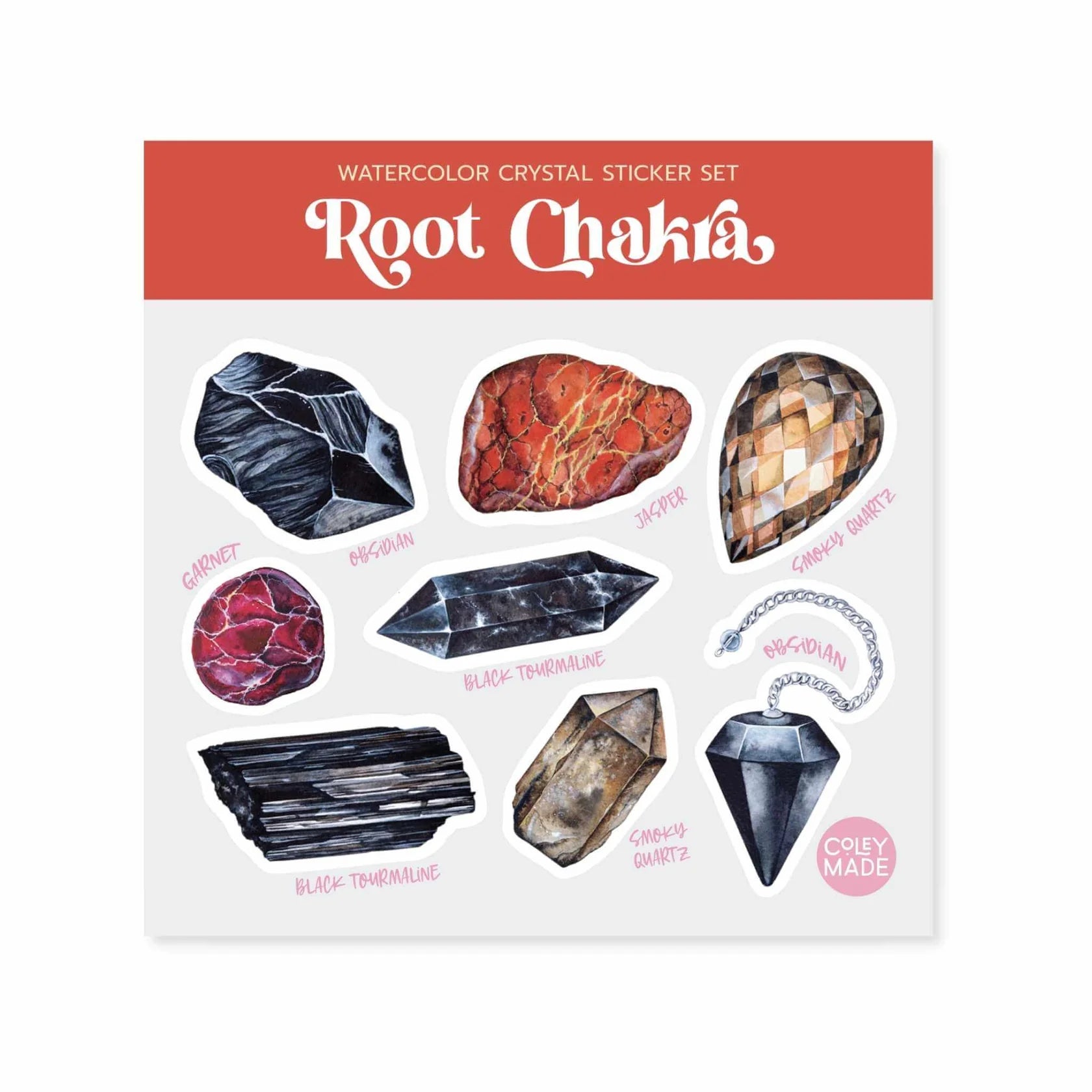 'Root Chakra' Crystal Sticker Set