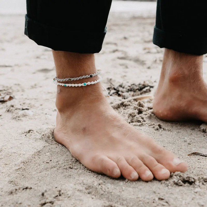 Grey Braided Rope Anklet