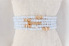 'My Own Path' Gold Blue Lace Agate Bracelet