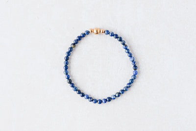 4mm Lapis Lazuli Gold Luxe Bracelet