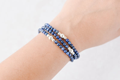 4mm Lapis Lazuli Luxe Bracelet