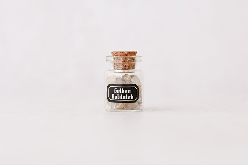 Golden Rutilated Quartz Mini Gem Bottle