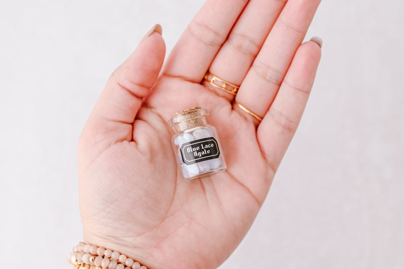 Blue Lace Agate Mini Gem Bottle