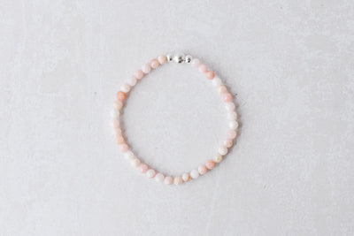 4mm Faceted Pink Opal Luxe Bracelet