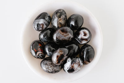 Black Sardonyx Tumbled Stone