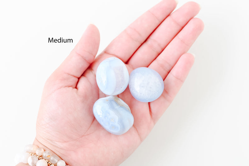 Blue Lace Agate Tumbled Stone - Catalyst & Co