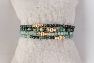4mm Emerald Gold Accent Luxe Bracelet