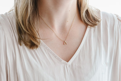 Gold Lucky Wishbone Necklace