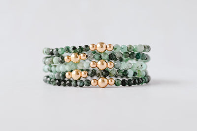 4mm Emerald Gold Accent Luxe Bracelet