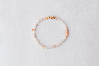 4mm Flower Agate Gold Luxe Bracelet