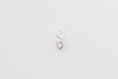 Perfect Fit Silver CZ Stone Charm