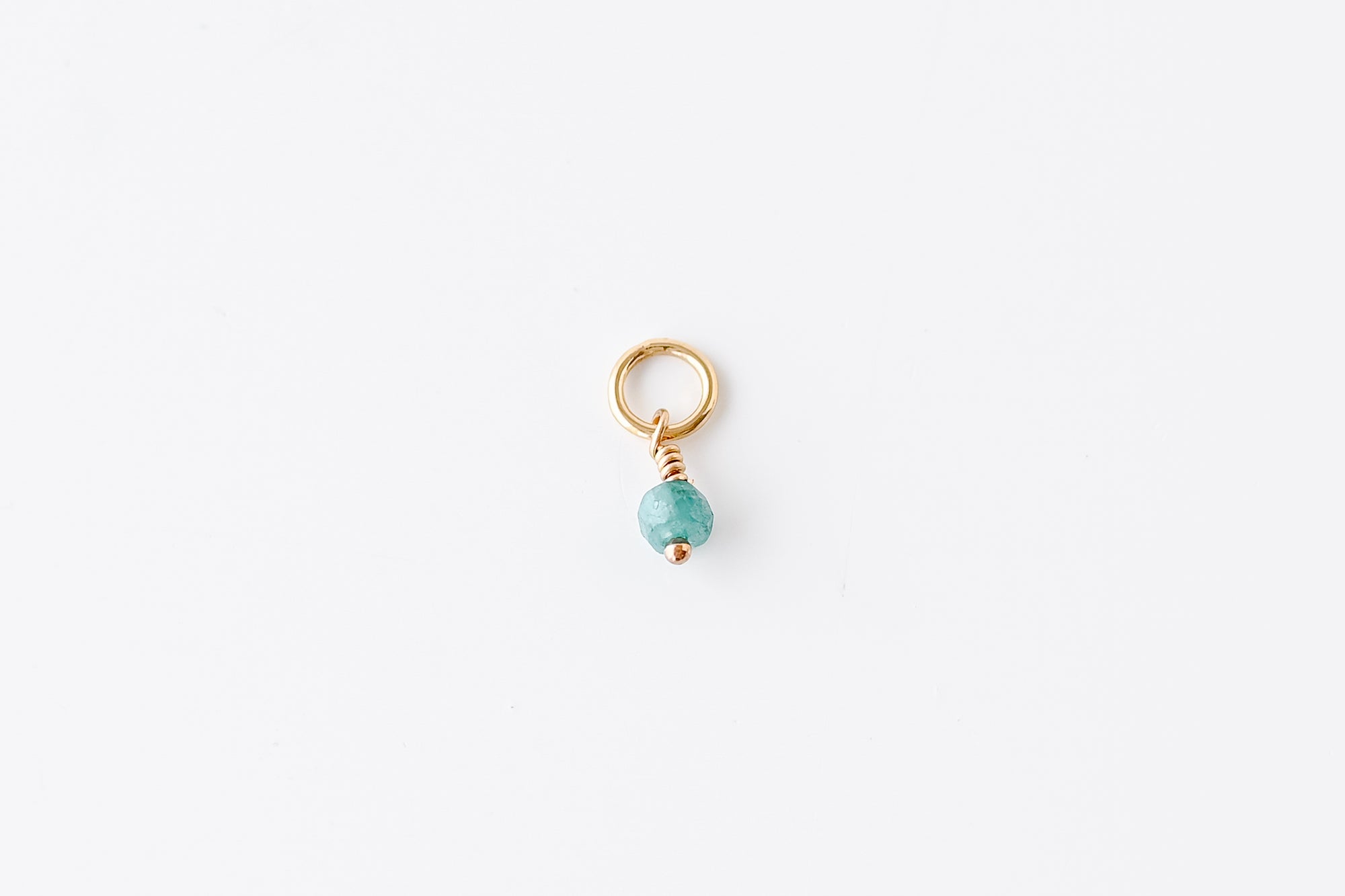 Perfect Fit Gold Filled Emerald Mini Drop Charm