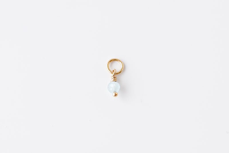 Perfect Fit Gold Filled Aquamarine Mini Drop Charm