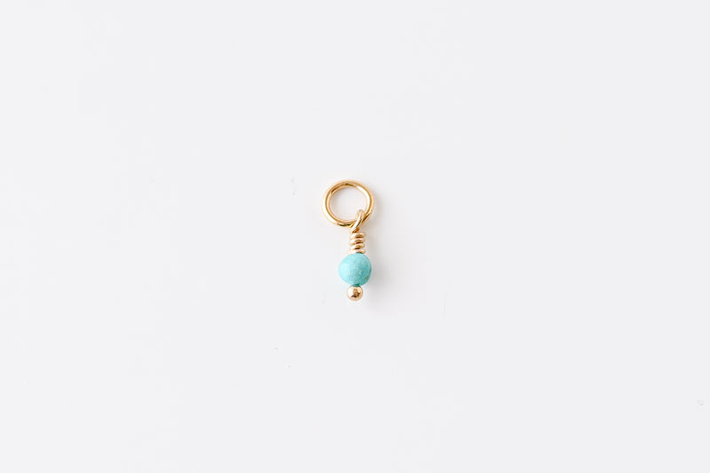 Perfect Fit Gold Filled Turquoise Mini Drop Charm