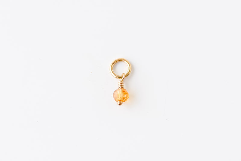 Perfect Fit Gold Filled Citrine Mini Drop Charm