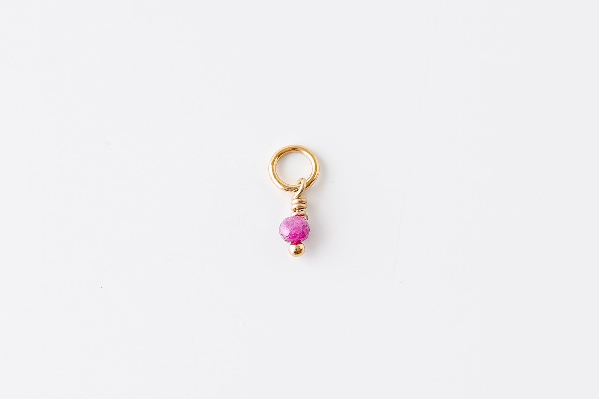 Perfect Fit Gold Filled Ruby Mini Drop Charm