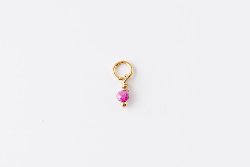 Perfect Fit Gold Filled Ruby Mini Drop Charm