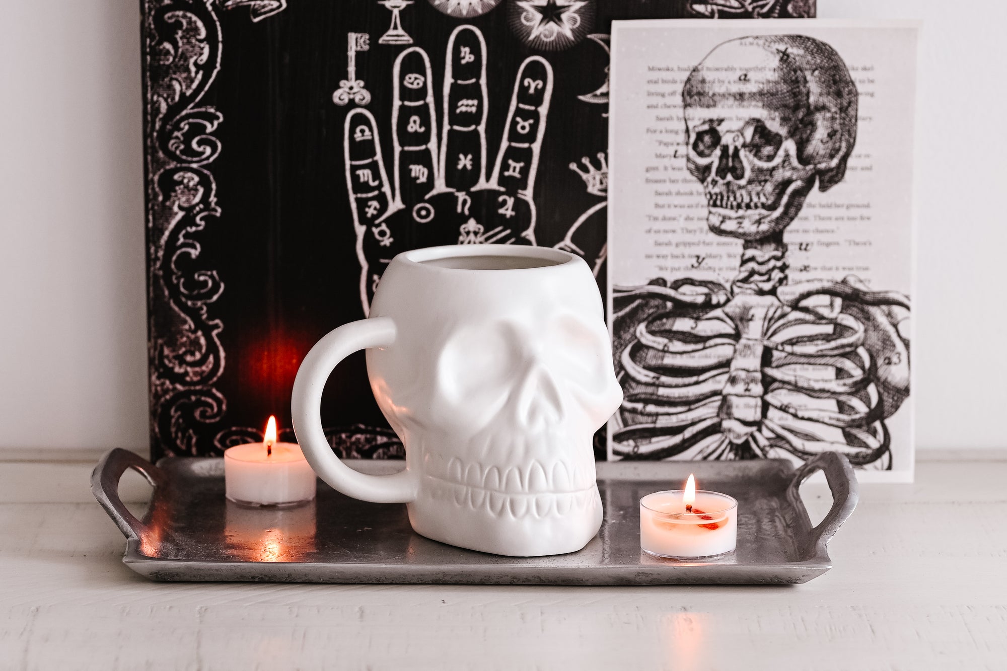 Matte White Skull Mug