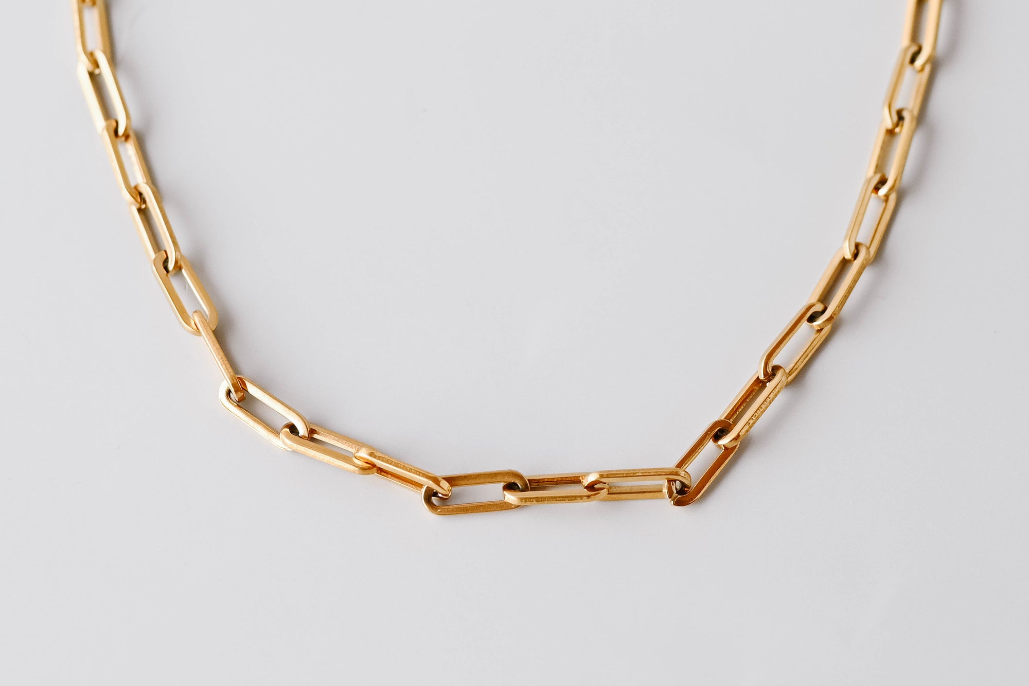Thick Gold Paperclip Necklace