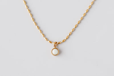 Tiny Jade Gold Necklace