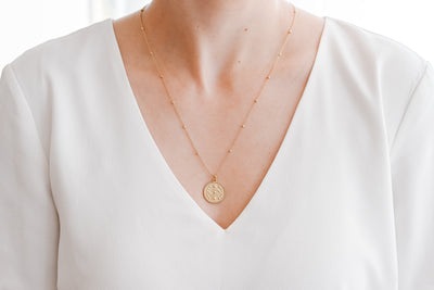 Gold Evil Eye Coin Necklace