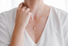 Gold White Opal Cz Sun Necklace