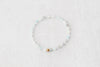4mm Faceted Aquamarine with Clear Sparkle Rondelle Gold Luxe Bracelet