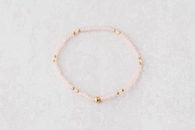 Pink Sparkle Rondelle With Gold Bracelet