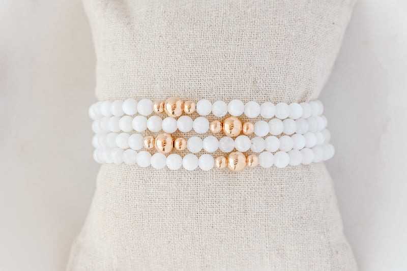 4mm Moonstone Gold Luxe Bracelet