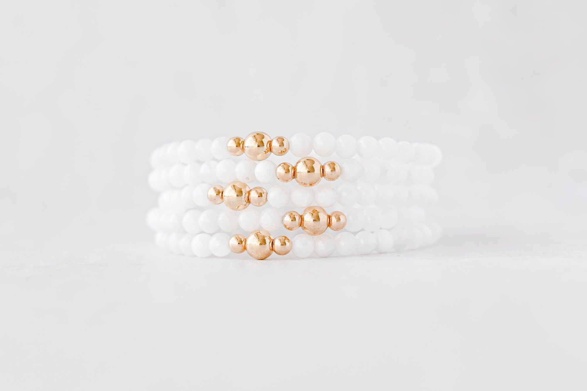 4mm Moonstone Gold Luxe Bracelet