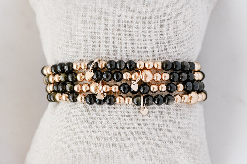Golden Sheen Obsidian Gold Serendipity Bracelet