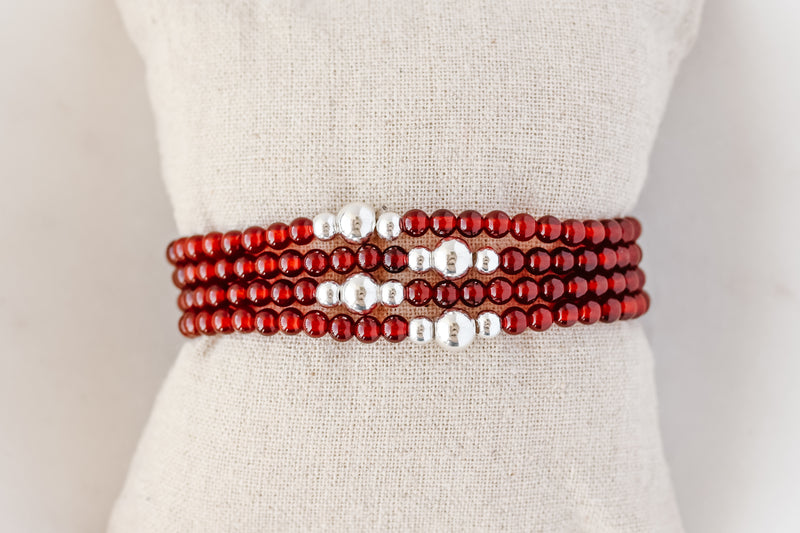 4mm Carnelian Luxe Bracelet