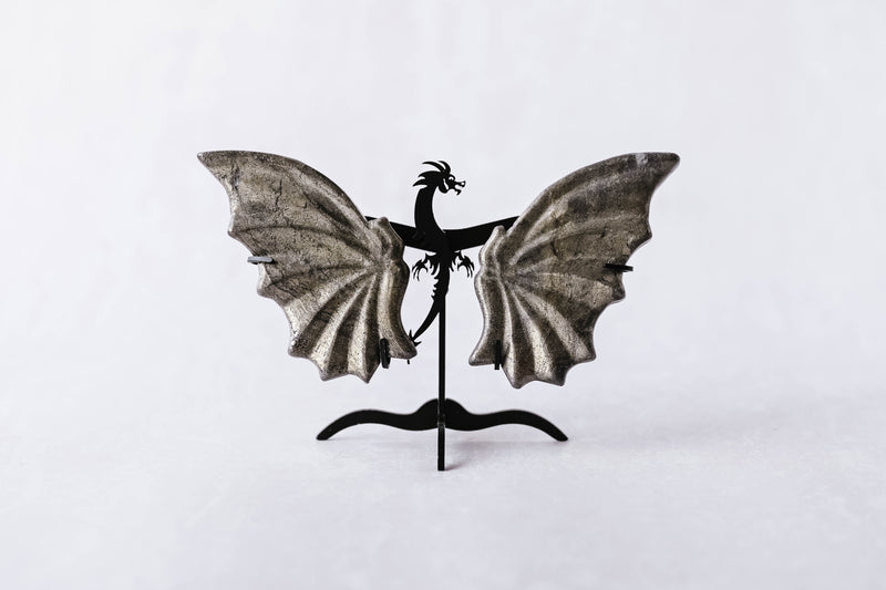 Pyrite Dragon Wings on Stand 02