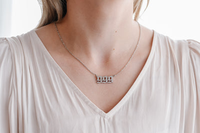 '999' Silver Angel Number Necklace