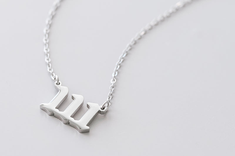 '111' Silver Angel Number Necklace