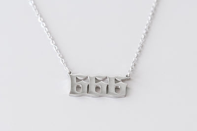 '666' Silver Angel Number Necklace