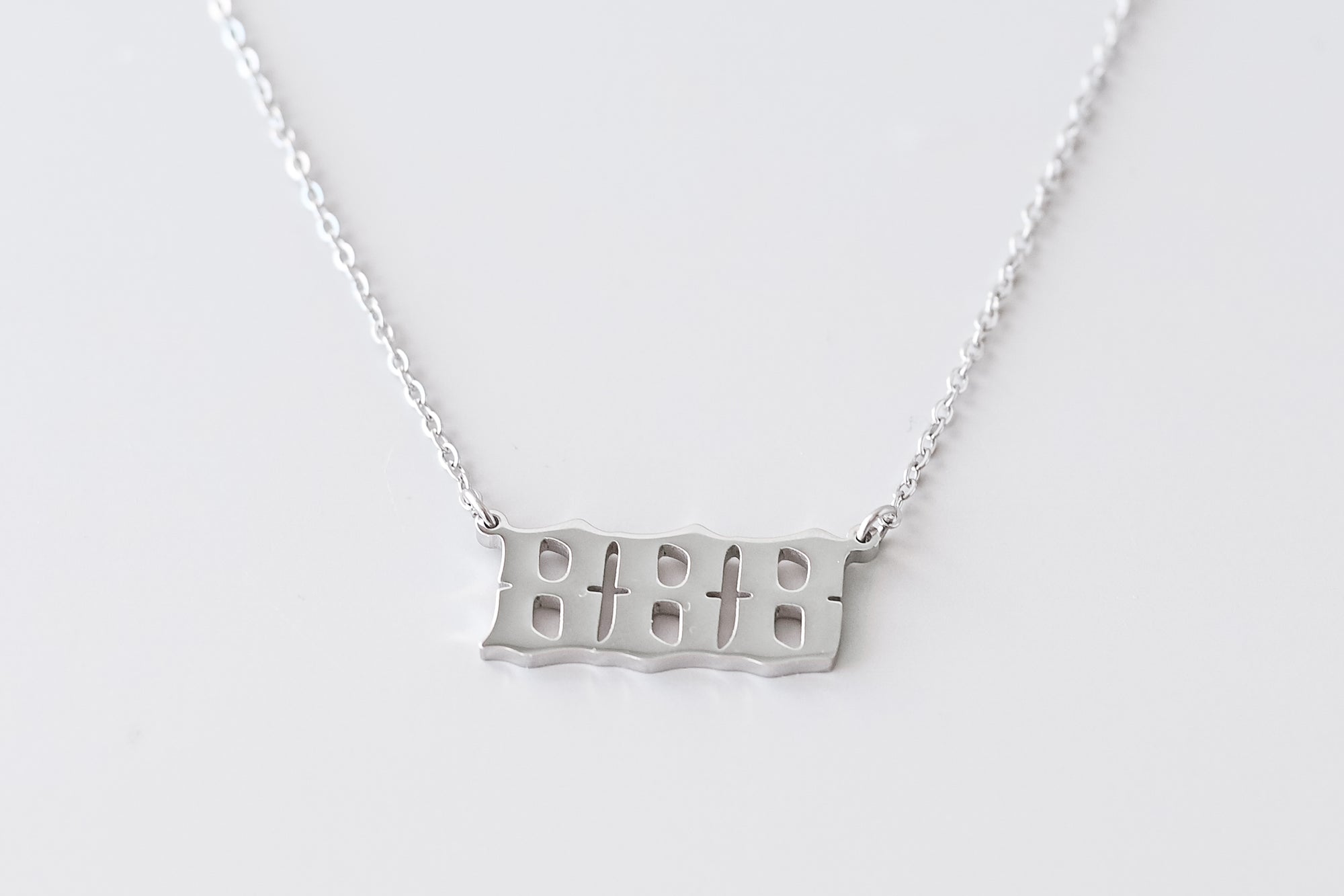 '888' Silver Angel Number Necklace