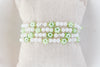 4mm Moonstone with Green Flower Charm Luxe Bracelet