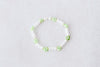 4mm Moonstone with Green Flower Charm Luxe Bracelet
