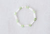 4mm Moonstone with Green Flower Charm Luxe Bracelet