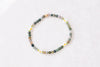 4mm Faceted Indian Agate with Multiple Daisy Charms Gold Luxe Bracelet