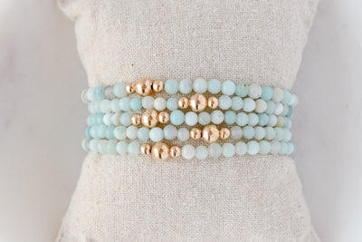 4mm Amazonite Gold Luxe Bracelet