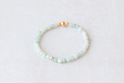 4mm Amazonite Gold Luxe Bracelet