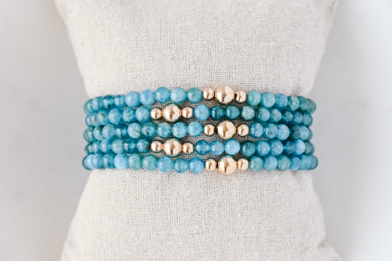 4mm Apatite Gold Luxe Bracelet